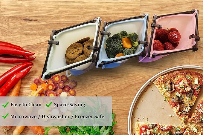 Reusable Food Storage Gallon Silicone Bags Quick Dry Dishwasher Safe Stand-Up SnapBags Freezer Bag