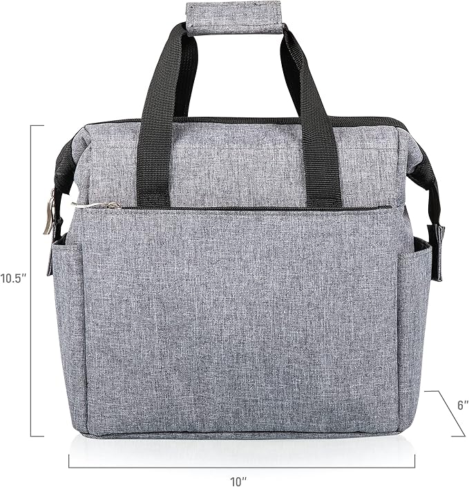 PICNIC TIME Star Wars Mandalorian Grogu On The Go Lunch Bag, Soft Cooler Lunch Box, Insulated Lunch Bag, (Heathered Gray)