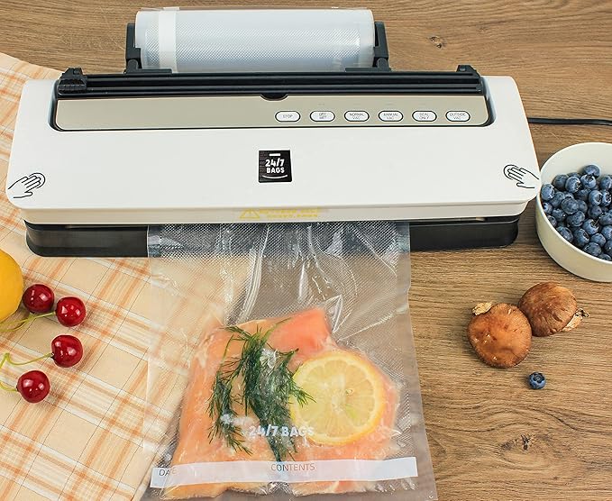 24/7 Bags- 3 Pack Rolls 8 INx20 FT Vacuum Seal Bags, Cut To Size, Zero BPA, Heavy Duty, Freezer Safe, Compatible with All Vacuum Seal Machines for Sous Vide, Meal Prep