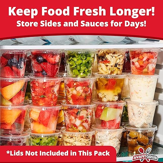 Leakproof BPA-Free 5.5oz Souffle Cups 50 PK. Stackable Portion Containers for Sampling, Salad Dressing Sauces or Jello Shots. Plastic Food Prep Supplies for Restaurant, Cafe, Catering, Deli, Party.