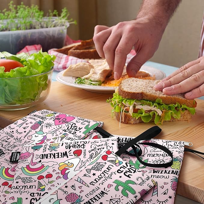 Dual Layer Reusable Sandwich Bags (Unicorns & Rainbows)