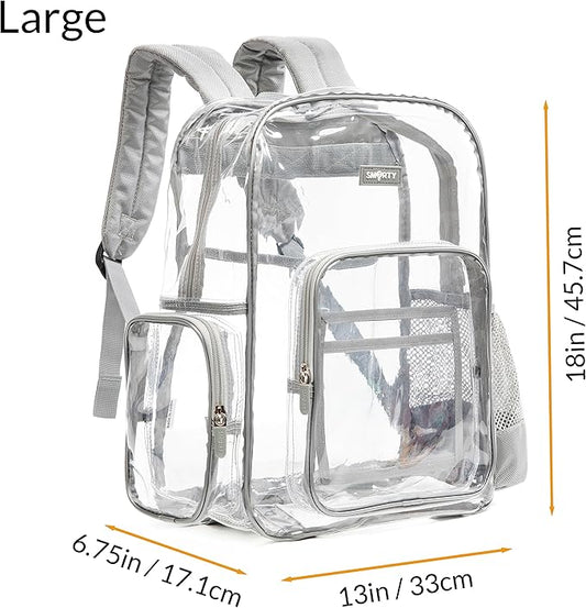 J.CARP Clear Bag Heavy Duty Backpack Durable Transparent See Through Bag
