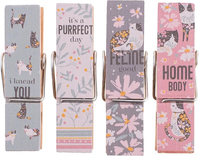 Karma Chip Clips - Bag Clips - Potato Chip Bag Clips - Colorful and Fun Bag Clips for Food and Storage - One Size - Cat