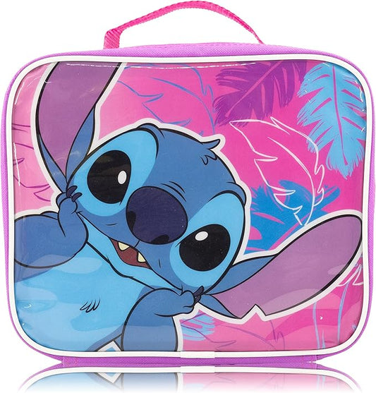Disney Stitch Lunch Box for Kids | Stitch Insulated Lunch Bag Lunch Box for Girls, Boys, Unisex | Lilo and Stitch Pink Reusable Lunchbox