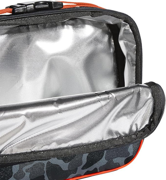 adidas Foundation Insulated Lunch Bag for Men and Women, Nomad Camo Grey/Solar Gold/Solar Red