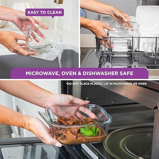 HOLDN’ STORAGE Vacuum Food Storage Containers, Set of 6 Glass Containers plus an Electronic Vacuum Pump – Keep Food Fresh Longer, BPA-Free Glass, Leak-Proof, Ideal for Meal Prep, Marinating.