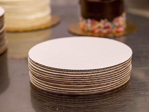 Southern Champion Tray 11325 14" Mottled Corrugated Uncoated Single Wall Cake , White (Case of 100)