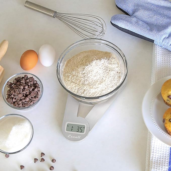 Escali F115 Compact Kitchen Scale, 11 lb/5 kg, Stainless Steel