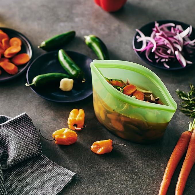 Stasher Premium Silicone Reusable Food Storage Bags, 6-Pack, Multi, Multi-Use Food Storage Bags, Lunch Bag, Travel Containers, BPA Free, Leak-free, Dishwasher-Safe, Eco-friendly
