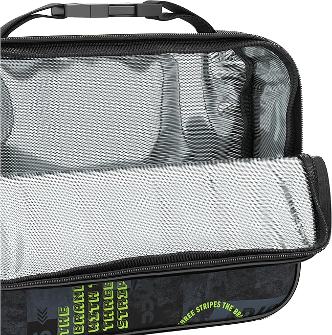 adidas Foundation Insulated Lunch Bag for Men and Women, Upscaled Mix-Black/White, One Size