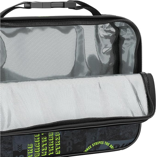 adidas Foundation Insulated Lunch Bag for Men and Women, Upscaled Mix-Black/White, One Size