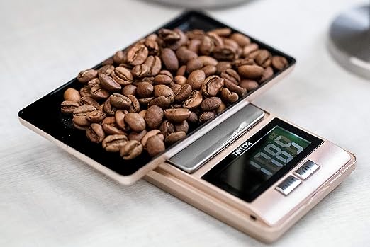 Taylor Pro Precision Kitchen Scales with 0.01g Accuracy & Tare in Gift Box, Pocket Sized, Plastic/Stainless Steel, Rose Gold, 500g / 16oz Weighing Capacity