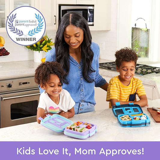 Bentgo Kids Prints Leak-Proof, 5-Compartment Bento-Style Kids Lunch Box - Ideal Portion Sizes for Ages 3-7, Durable, Drop-Proof, Dishwasher Safe, & Made with BPA-Free Materials (Mermaids in the Sea)