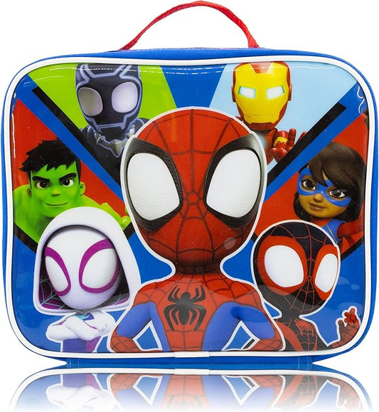 Fast Forward Marvel Spidey and His Amazing Friends Lunch Box for Kids | Insulated Lunch Bag Lunch Box for Boys, Girls, Unisex, Toddlers| Spidey and His Amazing Friends Blue Reusable Lunchbox