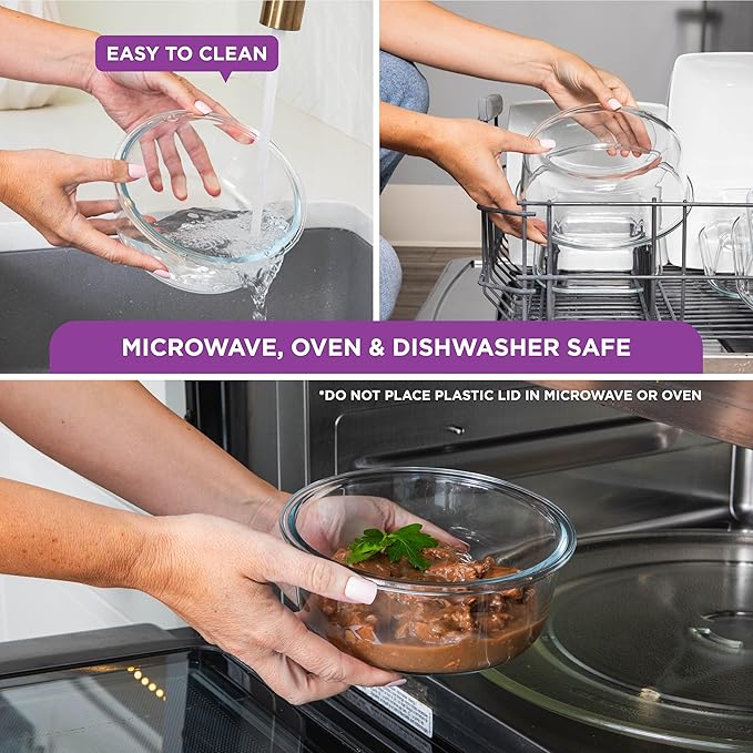 HOLDN’ STORAGE Vacuum Food Storage Containers, Set of 6 Glass Containers plus a Manual Vacuum Pump – Keep Food Fresh Longer, BPA-Free Glass, Leak-Proof, Ideal for Meal Prep, Marinating.