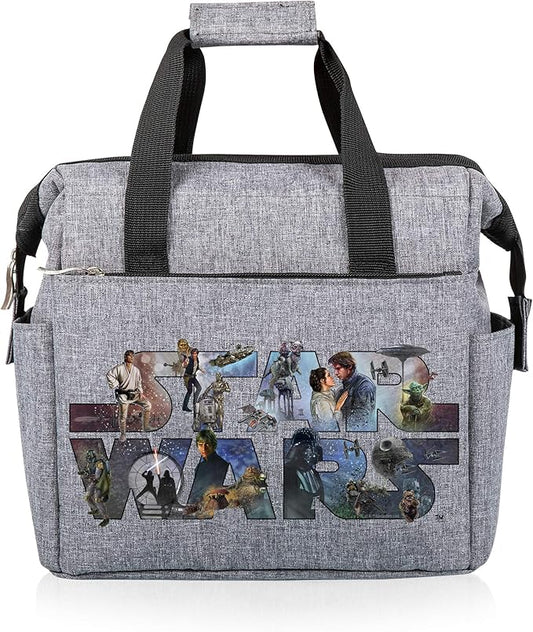PICNIC TIME Star Wars Celebration On The Go Lunch Bag, Soft Cooler Lunch Box, Insulated Lunch Bag, (Heathered Gray) 10 x 6 x 10.5
