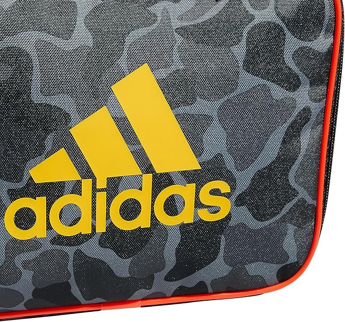 adidas Foundation Insulated Lunch Bag for Men and Women, Nomad Camo Grey/Solar Gold/Solar Red