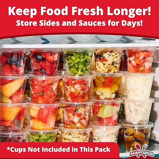 Leakproof, BPA Free 5.5 oz Souffle Lids 200 PK. Stackable Lids for Containers for Sampling, Salad Dressing, Sauce or Jello Shots. Plastic Food Prep Supplies for Restaurant, Cafe, Catering, Deli, Party