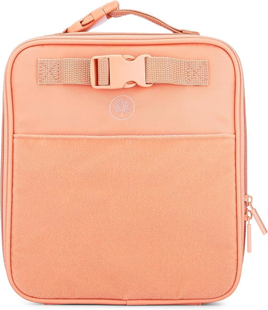 Parker Kids Insulated Waterproof Lunch Box for Children - Customizable Lunch Bag with Durable Hook and Loop Patches, Easy-Open Zippers, Water Bottle Buckle - Sunkissed