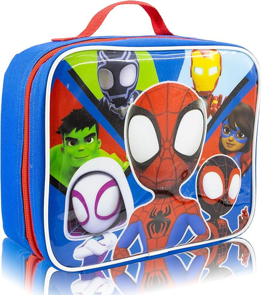Fast Forward Marvel Spidey and His Amazing Friends Lunch Box for Kids | Insulated Lunch Bag Lunch Box for Boys, Girls, Unisex, Toddlers| Spidey and His Amazing Friends Blue Reusable Lunchbox