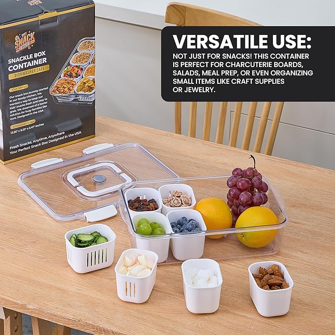 Snackle Box Charcuterie Container | Dishwasher Safe | Designed in USA