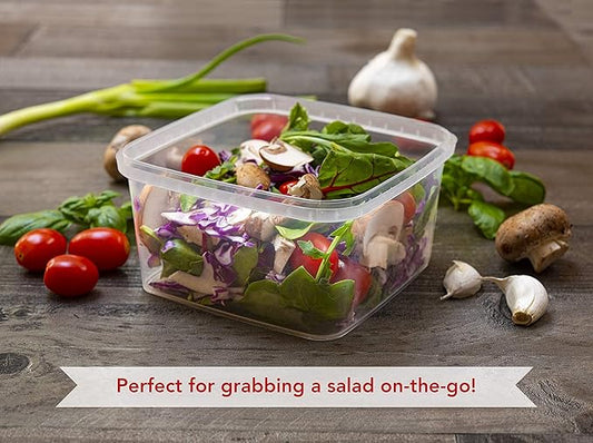NYHI 40 Pack Square Clear Deli Containers with Lids Disposable BPA Free Square Plastic Food Storage Containers with Lids Airtight for Meal Prep Take Out Kitchen (32 oz)