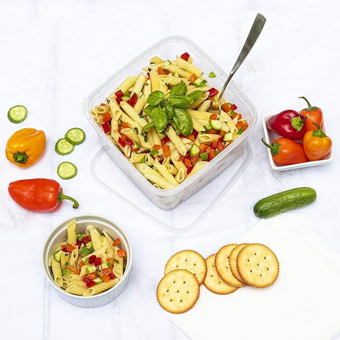 NYHI 40 Pack Square Clear Deli Containers with Lids Disposable BPA Free Square Plastic Food Storage Containers with Lids Airtight for Meal Prep Take Out Kitchen (32 oz)