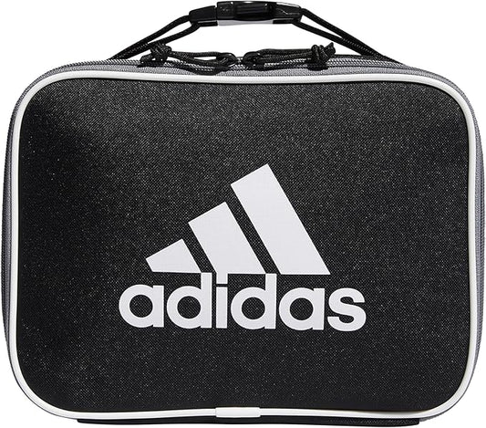 adidas Foundation Insulated Lunch Bag for Men and Women, Black/White, One Size