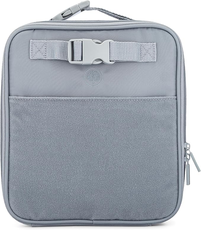 Parker Kids Insulated Waterproof Lunch Box for Children - Customizable Lunch Bag with Durable Hook and Loop Patches, Easy-Open Zippers, Water Bottle Buckle - Rain