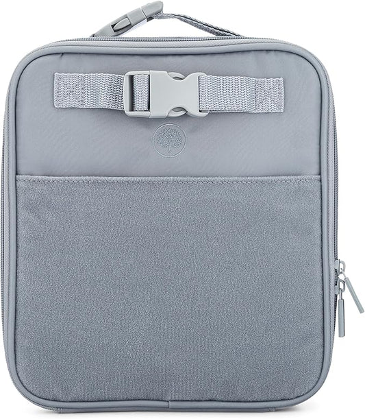 Parker Kids Insulated Waterproof Lunch Box for Children - Customizable Lunch Bag with Durable Hook and Loop Patches, Easy-Open Zippers, Water Bottle Buckle - Rain