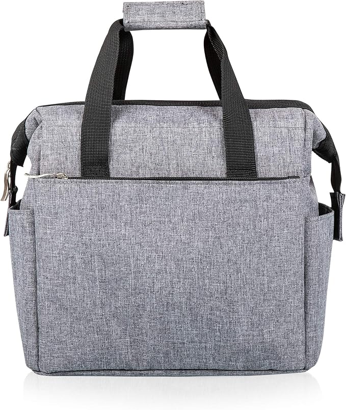 PICNIC TIME - On The Go Lunch Bag - Soft Cooler Lunch Box - Insulated Lunch Bag, (Heathered Gray)