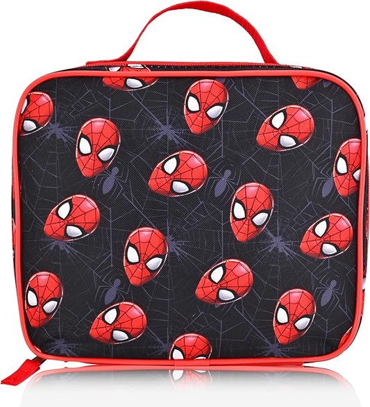 Fast Forward Marvel Spiderman Lunch Box for Kids | Spiderman Insulated Lunch Bag Lunch Box for Boys, Girls, Unisex | Spiderman Black Reusable Lunchbox