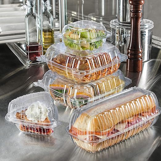 Dart C99HT1 OPS Hoagie Clear Hinged Container, 9.9 X 5.1 in (Case of 200)