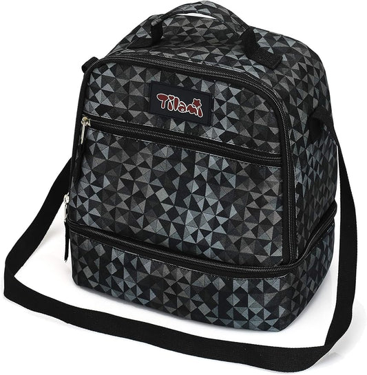 Tilami Lunch Bags Insulated Adjustable Strap Zipper, Water-Resistant Cooler Bags, Bento Bags for Kids Toddlers (Grey)