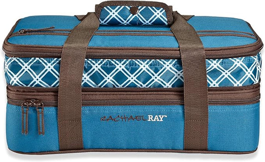Rachael Ray Expandable Insulated Casserole Carrier for Hot or Cold Food, Thermal Lasagna Lugger Tote for Potluck, Parties, Picnic, and Cookouts, Fits 9" x 13" Baking Dish