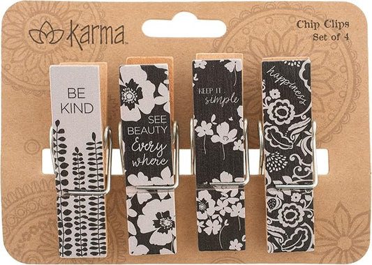 CHIP CLIPS BLACK FLORAL