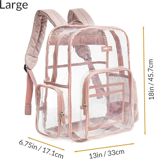 J.CARP Clear Bag Heavy Duty Backpack Durable Transparent See Through Bag