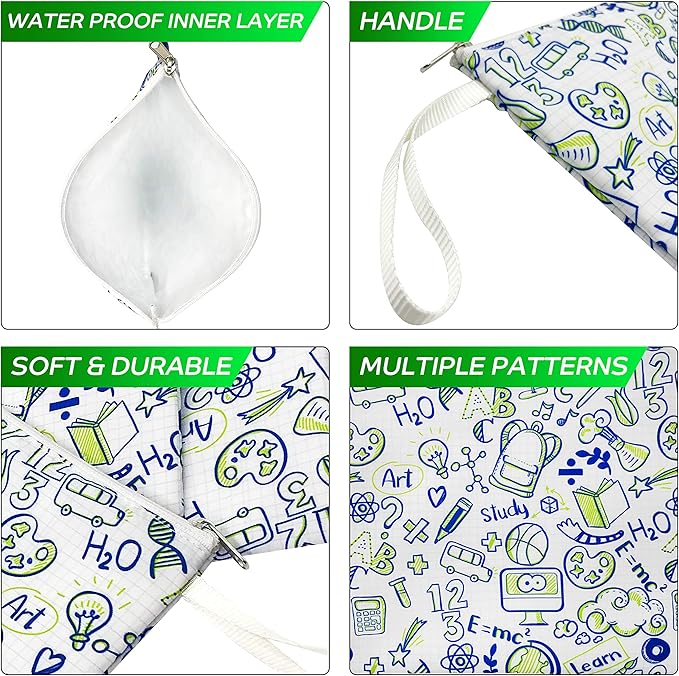 Nordic By Nature Reusable Sandwich Bag Snack Bags - Value Pack of 5 Dual Layer Lunch Baggies - Dishwasher Safe - Eco Friendly Cloth Wraps - Easy Open Zipper (Back to School)