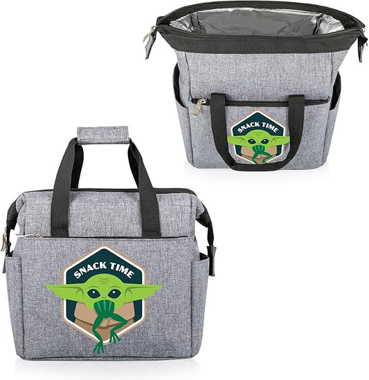PICNIC TIME Star Wars Mandalorian Grogu On The Go Lunch Bag, Soft Cooler Lunch Box, Insulated Lunch Bag, (Heathered Gray)
