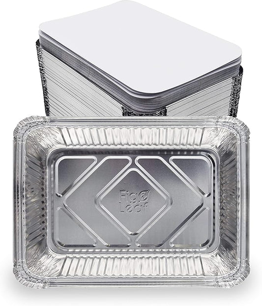 (480 Pack) Premium 2.5-LB Takeout Pans with Lids - 8.6" x 6.1" x 2" l Heavy Duty Disposable Aluminum Foil for Catering Party Meal Prep Freezer Drip Pans BBQ Potluck Holidays
