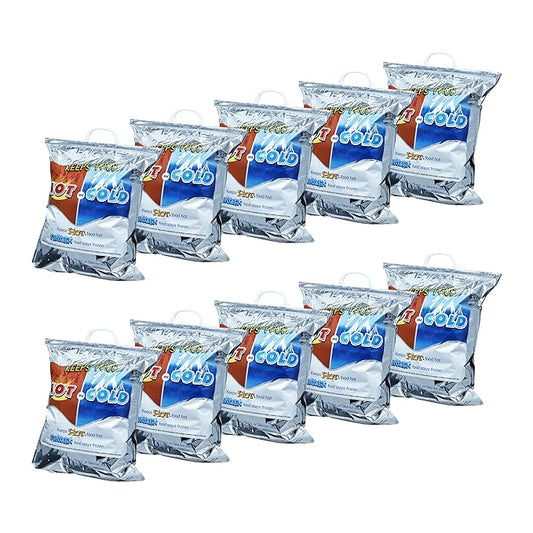 Superio Hot and Cold Insulated Bags for Food Delivery, Grocery Shopping Bags, Food Storage for Hot and Frozen Food for Travel, Disposable Cooler Bag, Reinforced Thermal Lunch Bag (10, 16"x19.25")