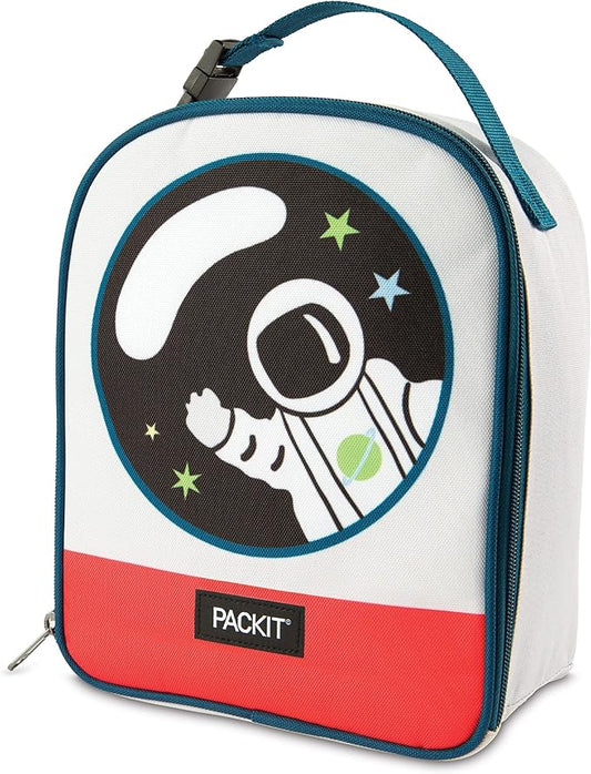 PackIt® Freezable Playtime Lunch Box, Spaceman, Built with EcoFreeze® Technology, Collapsible, Reusable, Zip Closure With Buckle Handle, Perfect for Keeping Lunches Fresh Large