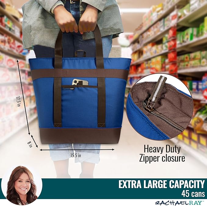 Rachael Ray Jumbo Chillout Thermal Tote, Insulated Soft Sided Cooler Bag