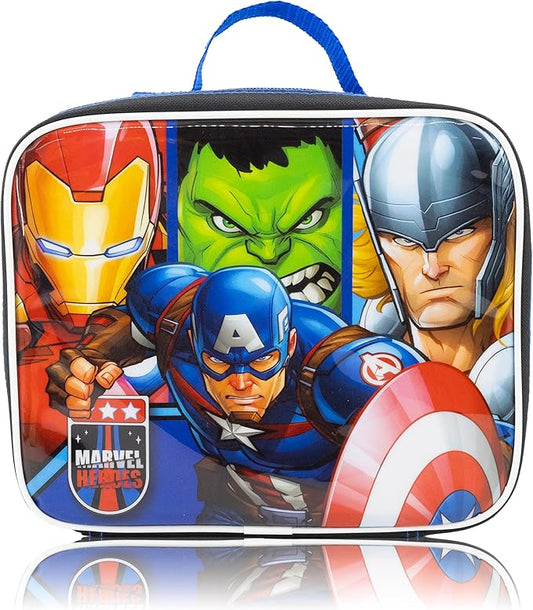 Fast Forward Marvel Avengers Lunch Box for Kids | Insulated Lunch Bag Lunch Box for Boys, Girls, Unisex, Toddlers| Avengers Black Reusable Lunchbox
