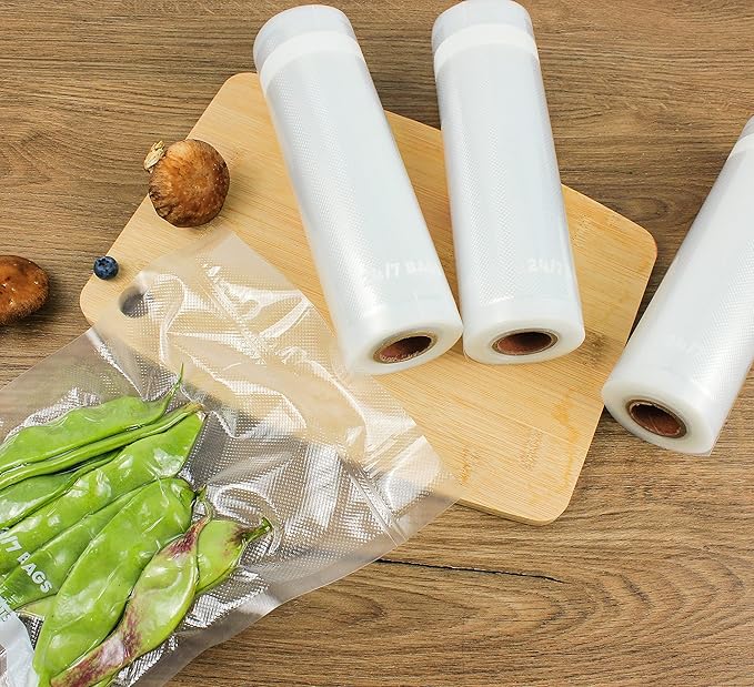 24/7 Bags- 3 Pack Rolls 8 INx20 FT Vacuum Seal Bags, Cut To Size, Zero BPA, Heavy Duty, Freezer Safe, Compatible with All Vacuum Seal Machines for Sous Vide, Meal Prep
