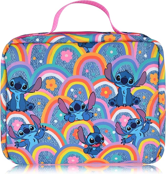 Fast Forward Stitch Lunch Box for Kids | Insulated Lunch Bag Lunch Box for Girls, Boys, Unisex | Lilo and Stitch Multicolor Reusable Lunchbox