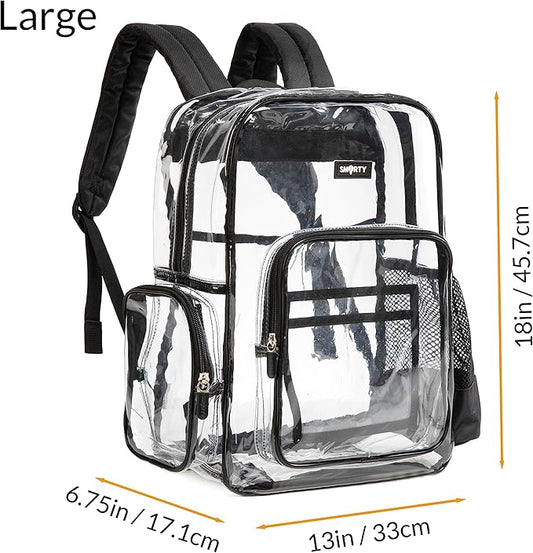 J.CARP Clear Bag Heavy Duty Backpack Durable Transparent See Through Bag