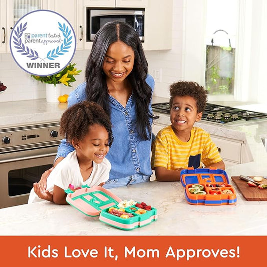 Bentgo Kids Prints Leak-Proof, 5-Compartment Bento-Style Kids Lunch Box - Ideal Portion Sizes for Ages 3-7, Durable, Drop-Proof, Dishwasher Safe, & Made with BPA-Free Materials (Sports)