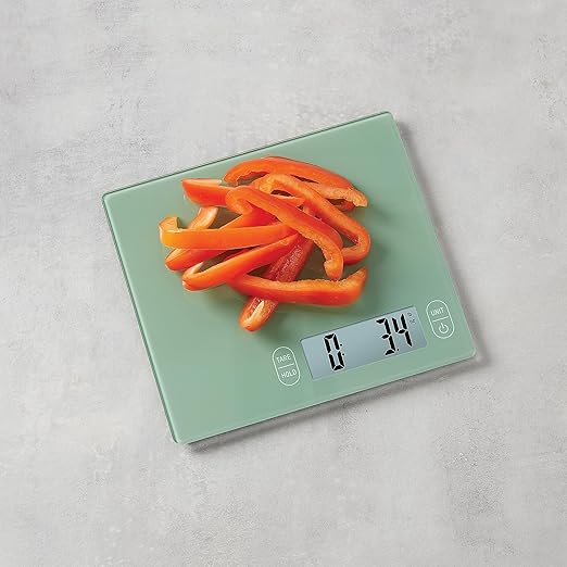 Eat Smart Eat Smart 11lb Food Kitchen Glass Scale, Green