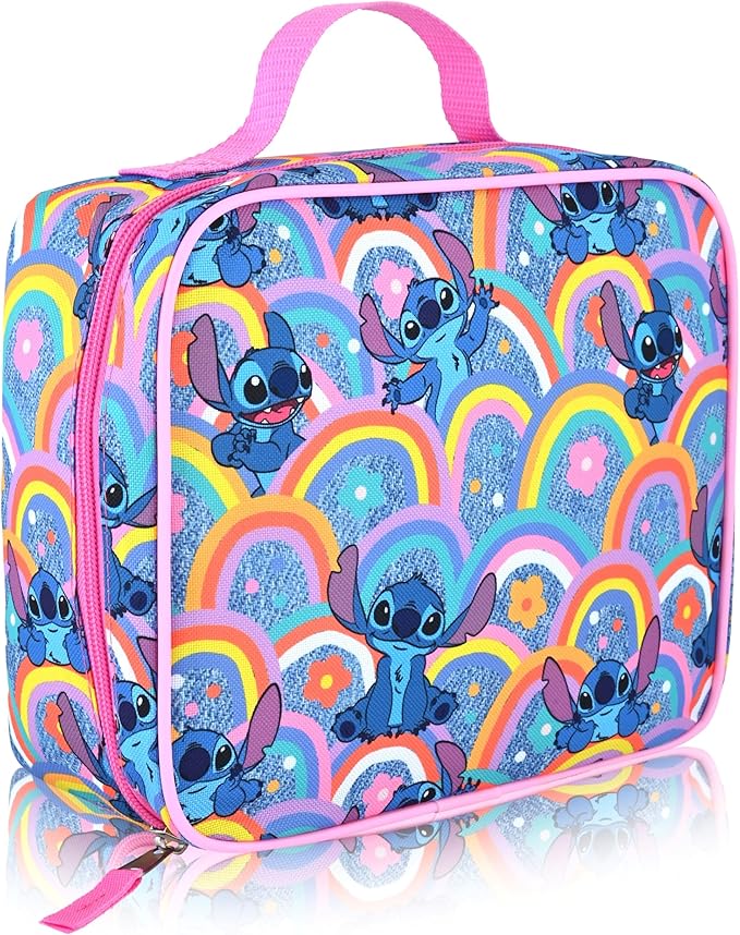Fast Forward Stitch Lunch Box for Kids | Insulated Lunch Bag Lunch Box for Girls, Boys, Unisex | Lilo and Stitch Multicolor Reusable Lunchbox